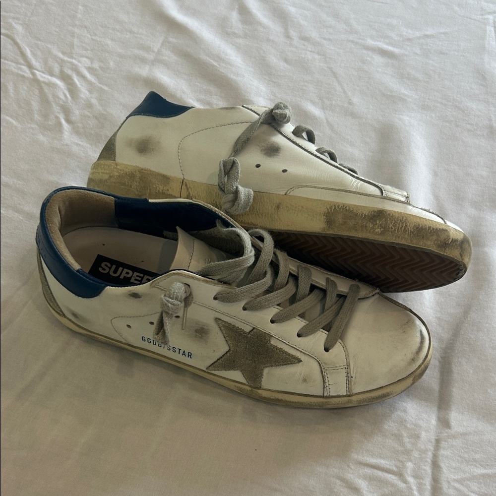 Golden Goose White and Blue Women’s Sneakers size 39